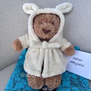 Jellycat Bartholomew Bear Bathrobe Plush Toy NWT Authentic W/ Dust Bag BARM2BR
